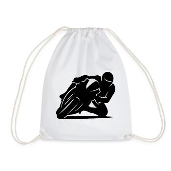 Silhouette minimaliste de moto de course - Sac de sport léger - blanc - Devant