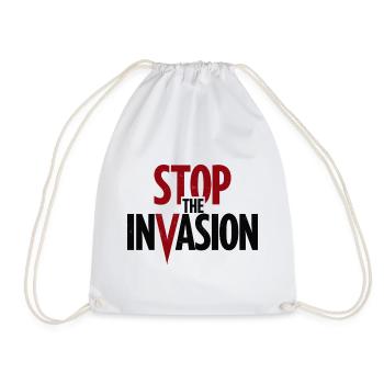 Stop The Invasion Gegen Aggression - Turnbeutel - Weiß - Vorne