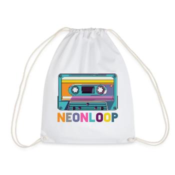 Neon Loop Kassettendesign - Turnbeutel - Weiß - Vorne