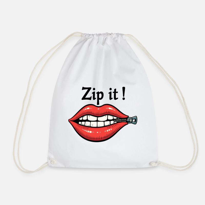 Halt den Mund, Lippen - Turnbeutel - Weiß