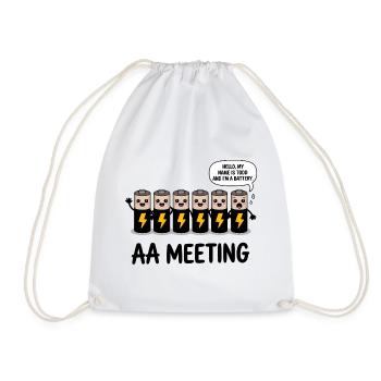 Réunion des AA - T-shirt Anonymes Alcooliques drôles - Sac de sport léger - blanc - Devant