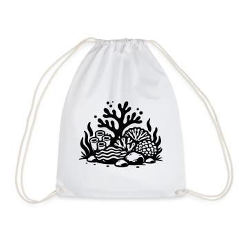 Coral Symbol Coral Reef Ocean - Drawstring Bag - white - Front