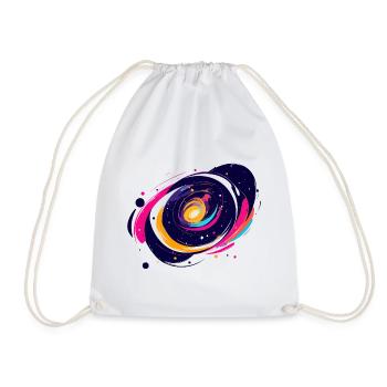 Color Swirl Galaxy Outer Space Pattern - Drawstring Bag - white - Front