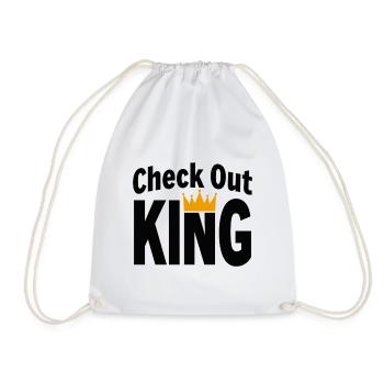 Checkout King Dart Krone Sport Outfit - Turnbeutel - Weiß - Vorne