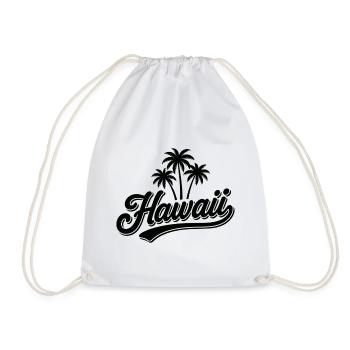 Hawaii Summer Vibes with Palm Trees and Sea - Drawstring Bag - white - Front
