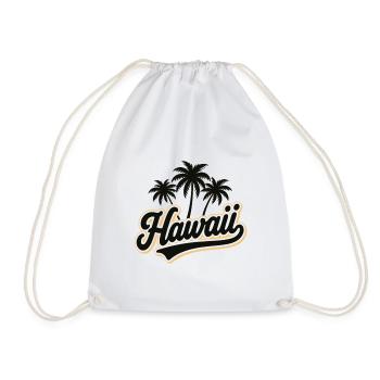 Hawaii Summer Vibes with Palm Trees and Sea - Drawstring Bag - white - Front