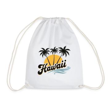Hawaii Summer Vibes with Palm Trees and Sea - Drawstring Bag - white - Front