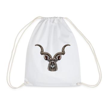 Kudu antelope - Drawstring Bag - white - Front