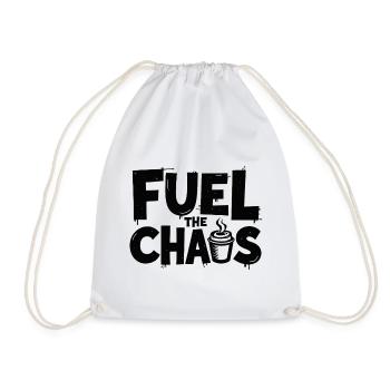 Fuel the Chaos Coffee Saying for Rebels - Drawstring Bag - white - Front