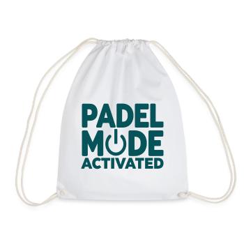 Padel Fashion Activated Power Button Sport Style - Drawstring Bag - white - Front