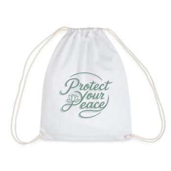 Protect Your Peace Lotus Flower Yoga Spirit - Drawstring Bag - white - Front