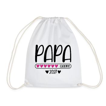 Papa 2027 chargeant avec barre de chargement au cœur - Sac de sport léger - blanc - Devant