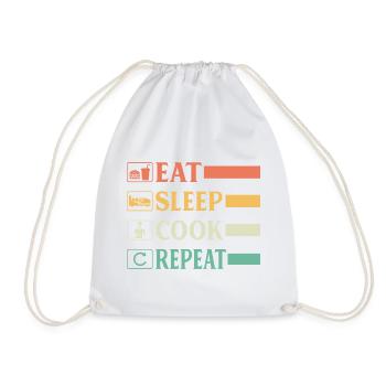 Chef Chef Drôle Chef Boulanger Chef Chef Manger Sommeil Chef Représentant - Sac de sport léger - blanc - Devant