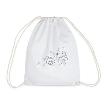 Excavator - Drawstring Bag - white - Front
