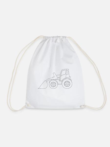 Excavator - Drawstring Bag - white
