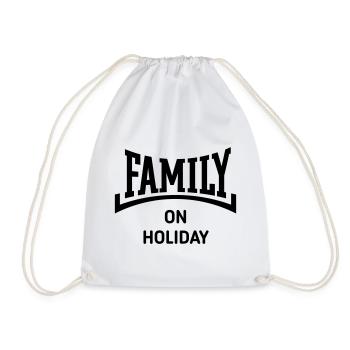 Family On Holiday (Family Holiday / Concave / B) - Drawstring Bag - white - Front