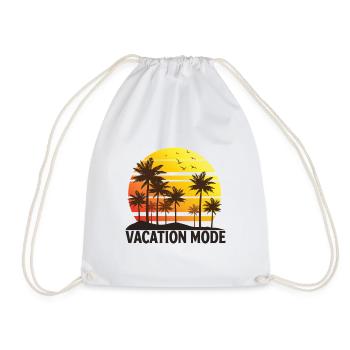 Vacation Mode Retro Palmen Sonnenuntergang Strand - Turnbeutel - Weiß - Vorne