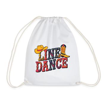 Line Dance Western Illustration - Turnbeutel - Weiß - Vorne