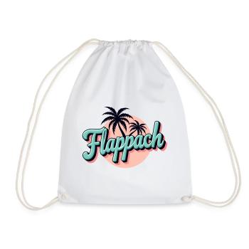 Flappach Palmen Retro Sommer - Turnbeutel - Weiß - Vorne