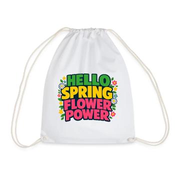 Bonjour Printemps Flower Power Dicton du printemps - Sac de sport léger - blanc - Devant