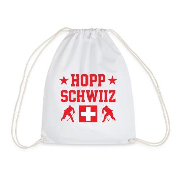 Hopp Schwiiz Eishockey Nationalstolz Fans - Turnbeutel - Weiß - Vorne