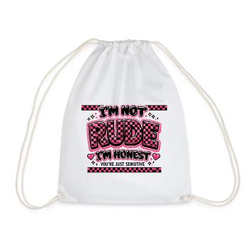 I'm honest, not unfriendly sarcasm - Drawstring Bag - white - Front