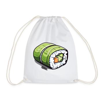 Smaragdgrüne Sushi-Rolle - Turnbeutel - Weiß - Vorne