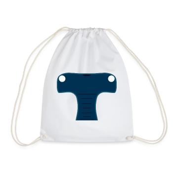 Tête de requin marteau stylisée bleu nuit - Sac de sport léger - blanc - Devant