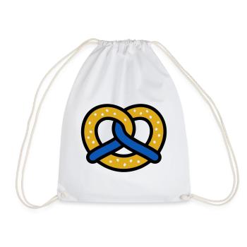 Pretzel Diamond Pattern Bavaria Volksfest Munich - Drawstring Bag - white - Front