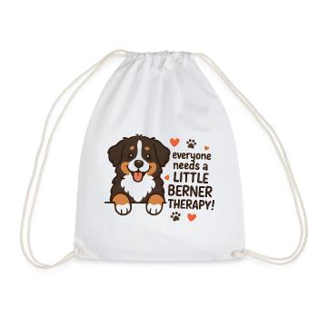 Bernese Mountain Dog Little Berner Therapy Humor - Drawstring Bag - white - Front