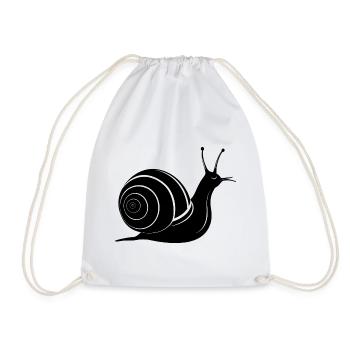 Snail - Drawstring Bag - white - Front