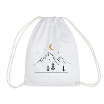 Mountains Moon - Drawstring Bag - white - Front