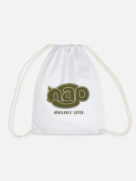 NAP – Später verfügbar | Schlafende Katze - Turnbeutel - Weiß
