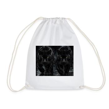 Twin Black Panthers - Drawstring Bag - white - Front