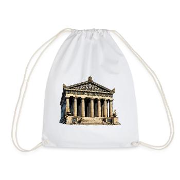 Klassischer Tempel Parthenon Grafik - Turnbeutel - Weiß - Vorne