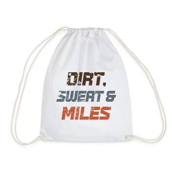 Dirt Sweat & Miles - Drawstring Bag - white - Front