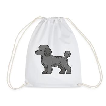 Silhouette de Caniche Gris - Sac de sport léger - blanc - Devant
