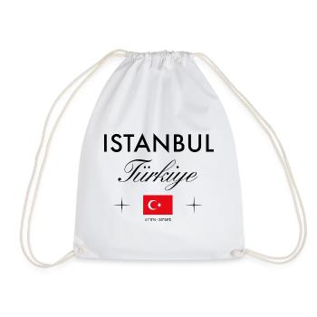 Istanbul Turkey Coordinates Travel Souvenir - Drawstring Bag - white - Front