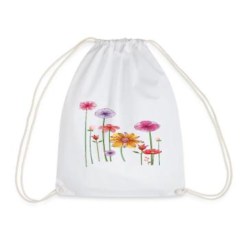 Colorful Wildflowers - Drawstring Bag - white - Front