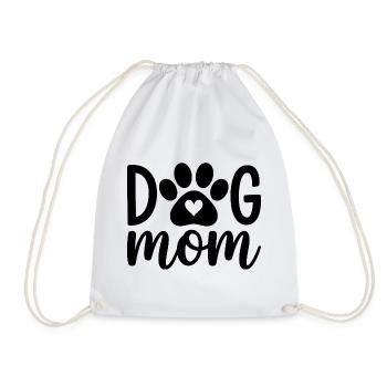 Dog Mom - Drawstring Bag - white - Front