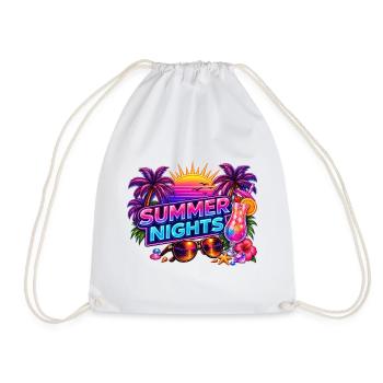 Summer Nights Neon Tropics - Drawstring Bag - white - Front