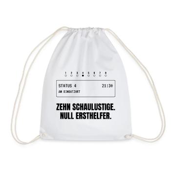 Zehn Schaulustige. Null Ersthelfer. - Turnbeutel - Weiß - Vorne