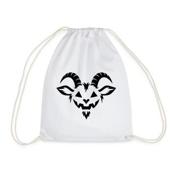 Halloween Ziege – Spooky Goat Face - Turnbeutel - Weiß - Vorne