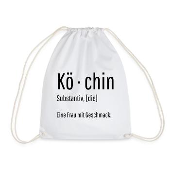 Köchin Substantiv Definition Küche Geschenk - Turnbeutel - Weiß - Vorne