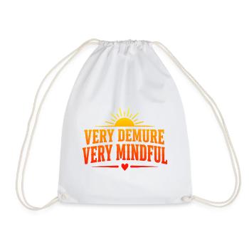 Very Demure Very Mindful Achtsamkeit Spruch - Turnbeutel - Weiß - Vorne