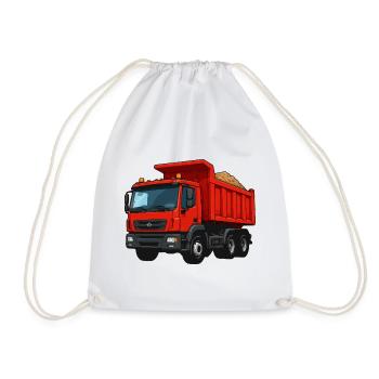 Roter Kipplader Cartoon-Design - Turnbeutel - Weiß - Vorne