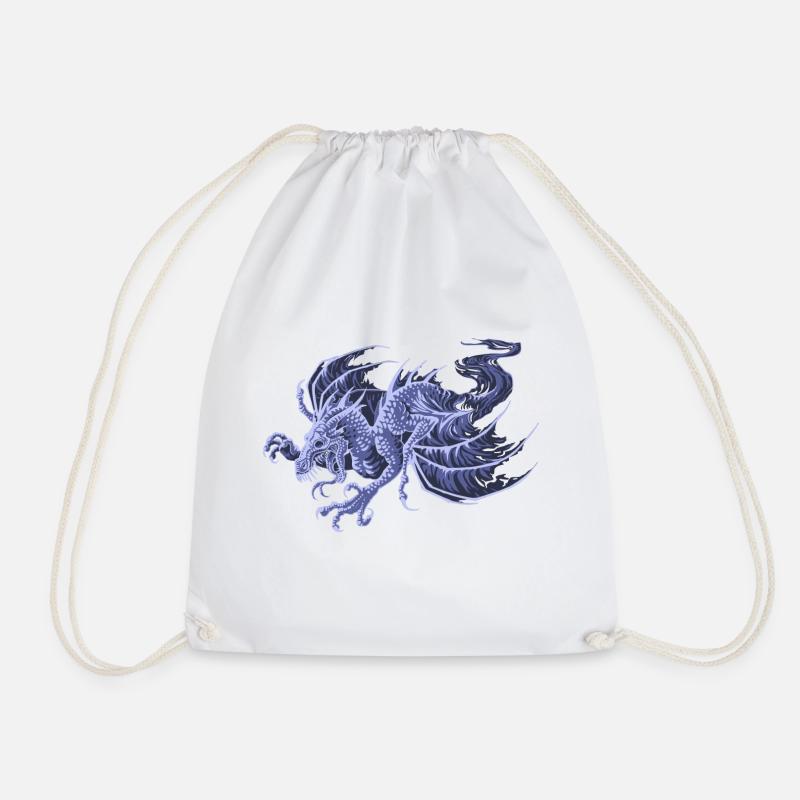 ghost dragon - Drawstring Bag - white