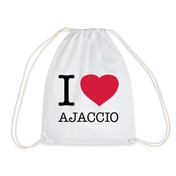 I LOVE AJACCIO Corsica - Drawstring Bag - white - Front