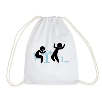 A poker player wins a game - Drawstring Bag - white - Front