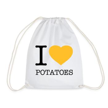 J’AIME LES POMMES DE TERRE Pommes de terre Purée de pommes de terre - Sac de sport léger - blanc - Devant